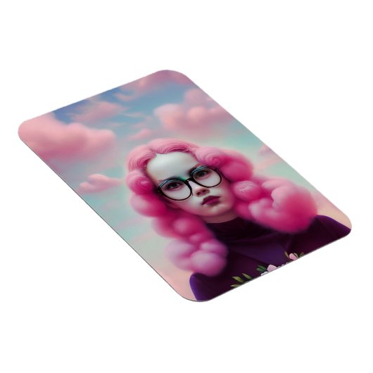 Serieus roze haar magneet (Rechterzijde)