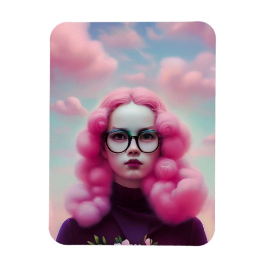 Serieus roze haar magneet (Verticaal)