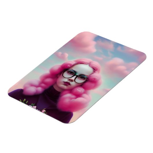 Serieus roze haar magneet (Linkerzijde)