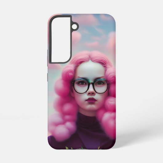 Serieus roze haar samsung galaxy hoesje (Achterkant)