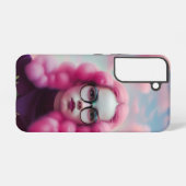 Serieus roze haar samsung galaxy hoesje (Achterkant horizontaal)