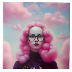 Serieus roze haar tegeltje