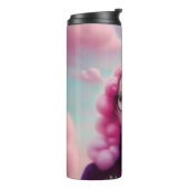 Serieus roze haar thermosbeker (Gedraaid links)