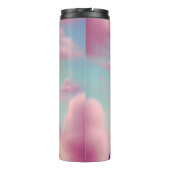 Serieus roze haar thermosbeker (Achterkant)