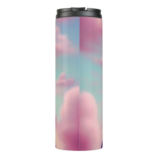 Serieus roze haar thermosbeker (Achterkant)