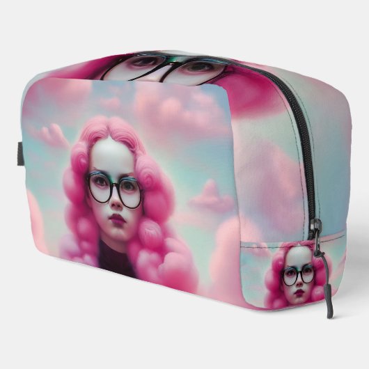 Serieus roze haar toilettasje (Rechterhoek)