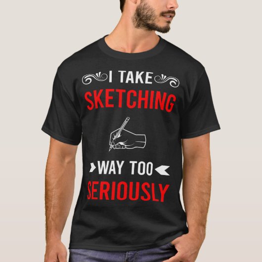 Serieus schetsen t-shirt (Voorkant)