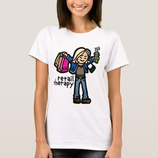 serieus winkelend shirt. t-shirt (Voorkant)