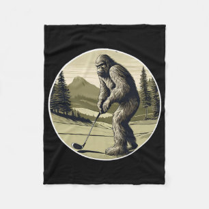 Serieuze Bigfoot Sasquatch Golf Speler W Club Groe Fleece Deken