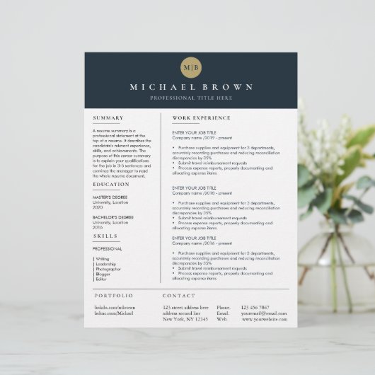 Serieuze cv-Sjabloon eenvoudig helder (Staand voorkant)