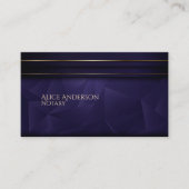 Serieuze donkerblauwe elegante professionele premi visitekaartje (Voorkant)