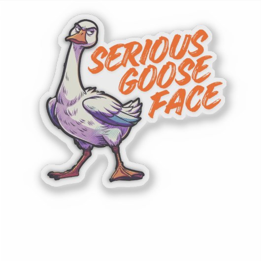 Serieuze Ganzegezicht Sticker (Voorkant)