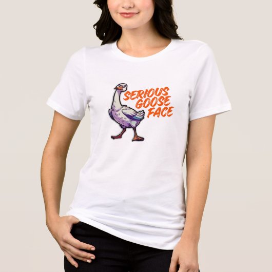 Serieuze Ganzegezicht Tri-Blend Shirt (Voorkant)