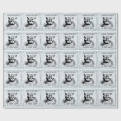 Serieuze kitten, oude krant gepersonaliseerd cadeaupapier (Vlak)