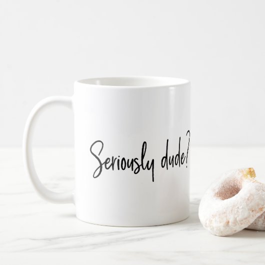 Serieuze Man Snarky Modern Typografie Gezegde Koffiemok (Met donut)