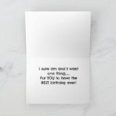 SERIEUZE/SCHATTIGEE KOE ZEGT "HAPPY BIRTHDAY" KAART (Binnen)