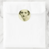 Serieuze schoonheid ronde sticker (Tas)