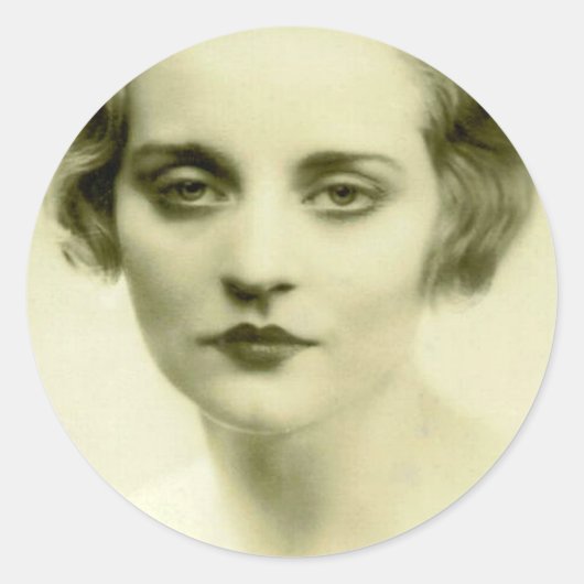 Serieuze schoonheid ronde sticker (Voorkant)