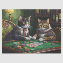 Serieuze zaken, retro katten spelen poker tissuepapier