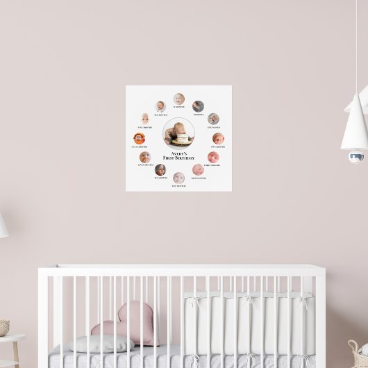 Serif 1e jaar 12 maanden Photo Memories Custom Poster (Kinderkamer 2)