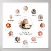 Serif 1e jaar 12 maanden Photo Memories Custom Poster (Voorkant)