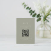 Serif Elegant Modern Wedding QR Code RSVP Informatiekaartje (Staand voorkant)