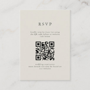 Serif Elegant Modern Wedding QR Code RSVP Informatiekaartje