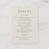 Serif Elegante Moderne Huwelijksuitnodiging Informatiekaartje (Voorkant)