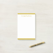Serif Font Simple Professional Plain Gold White Post-it® Notes (Op bureau)