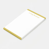 Serif Font Simple Professional Plain Gold White Post-it® Notes (Schuin)