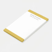 Serif Font Simple Professional Plain Gold White Post-it® Notes (Schuin)