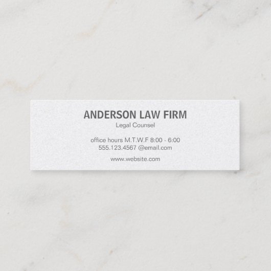 Serif Initiaal | Monogram | zwart marmer Mini Visitekaartje (Achterkant)