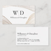 Serif monogram | Achtergrond grafische lijnen Visitekaartje (Voorkant / Achterkant)