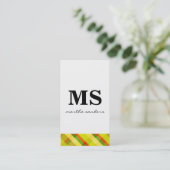 Serif Monogram Argyle Accent Visitekaartje (Staand voorkant)