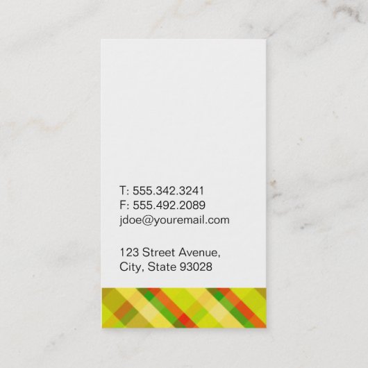 Serif Monogram Argyle Accent Visitekaartje (Achterkant)