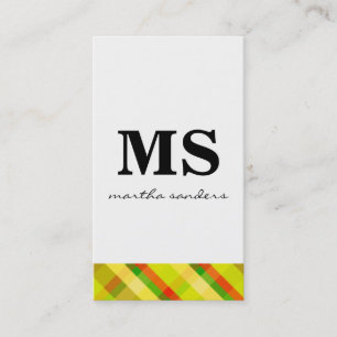Serif Monogram Argyle Accent Visitekaartje