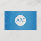 Serif monogram | Blauw geometrisch patroon Visitekaartje (Voorkant)