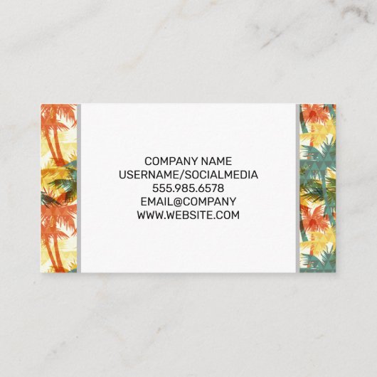 Serif Monogram | Geometrische palmbomen Visitekaartje (Achterkant)