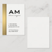 Serif Monogram Gold Metallic Trim Visitekaartje (Voorkant / Achterkant)