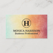 Serif-monogram | Kleurrijke abstracte textuur Visitekaartje (Voorkant)