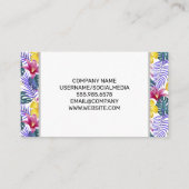 Serif monogram | Kleurrijke palmbomen bladeren Visitekaartje (Achterkant)