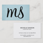 Serif | Monogram | Lichtblauw Visitekaartje (Voorkant / Achterkant)