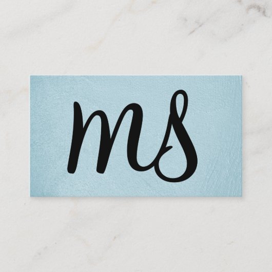 Serif | Monogram | Lichtblauw Visitekaartje (Voorkant)