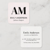 Serif monogram | lichtgestreept patroon vierkante visitekaartje (Voorkant / Achterkant)