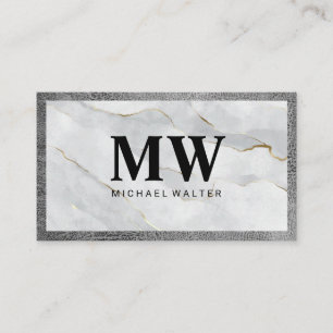 Serif Monogram Marmer Leather Lux Visitekaartje