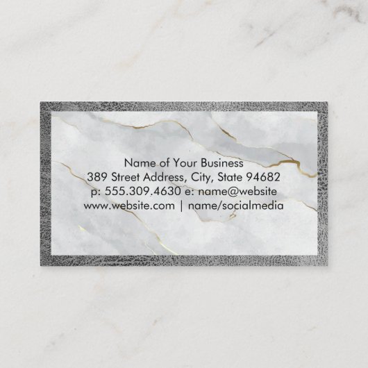 Serif Monogram | Marmer Leer Lux Visitekaartje (Achterkant)