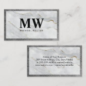 Serif Monogram | Marmer Leer Lux Visitekaartje (Voorkant / Achterkant)