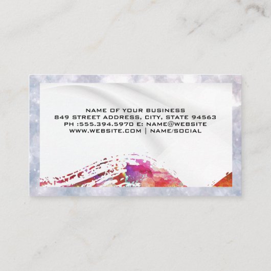 Serif Monogram | Watercolor Geborsteld Visitekaartje (Achterkant)