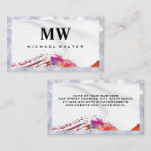 Serif Monogram | Watercolor Geborsteld Visitekaartje (Voorkant / Achterkant)