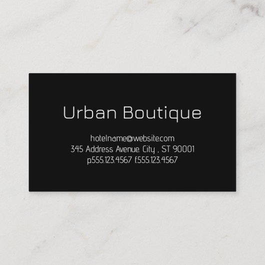 Serif monogram | Zwart strakke textuur Visitekaartje (Achterkant)